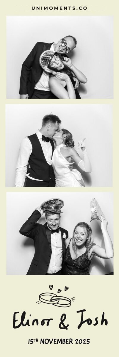 Black and white photo strip design from UniMoments
